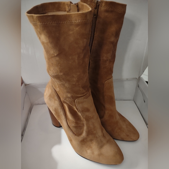Aldo Crillan ankle boot in tan suede sock high ankle boots size 8.5 - Picture 4 of 11